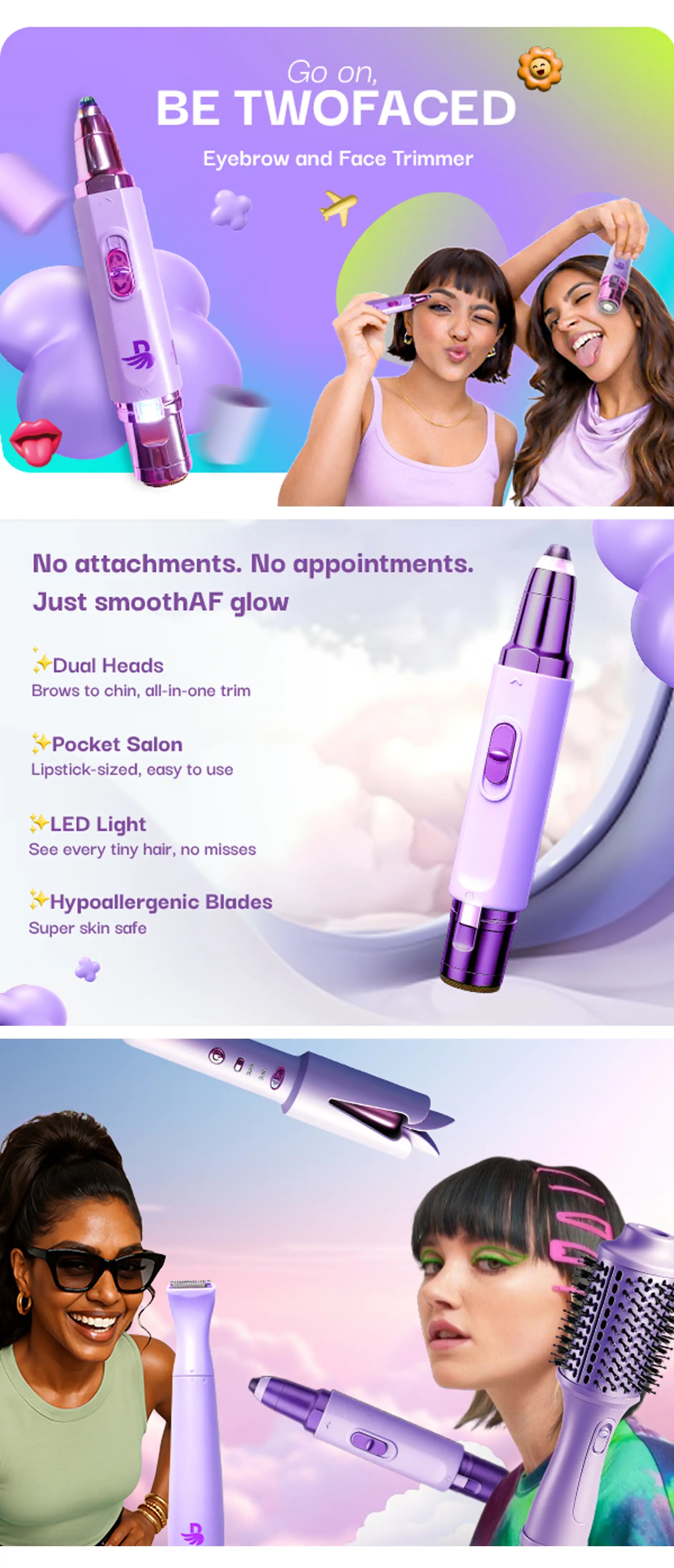 Face & Eyebrow Trimmer | Two-Faced