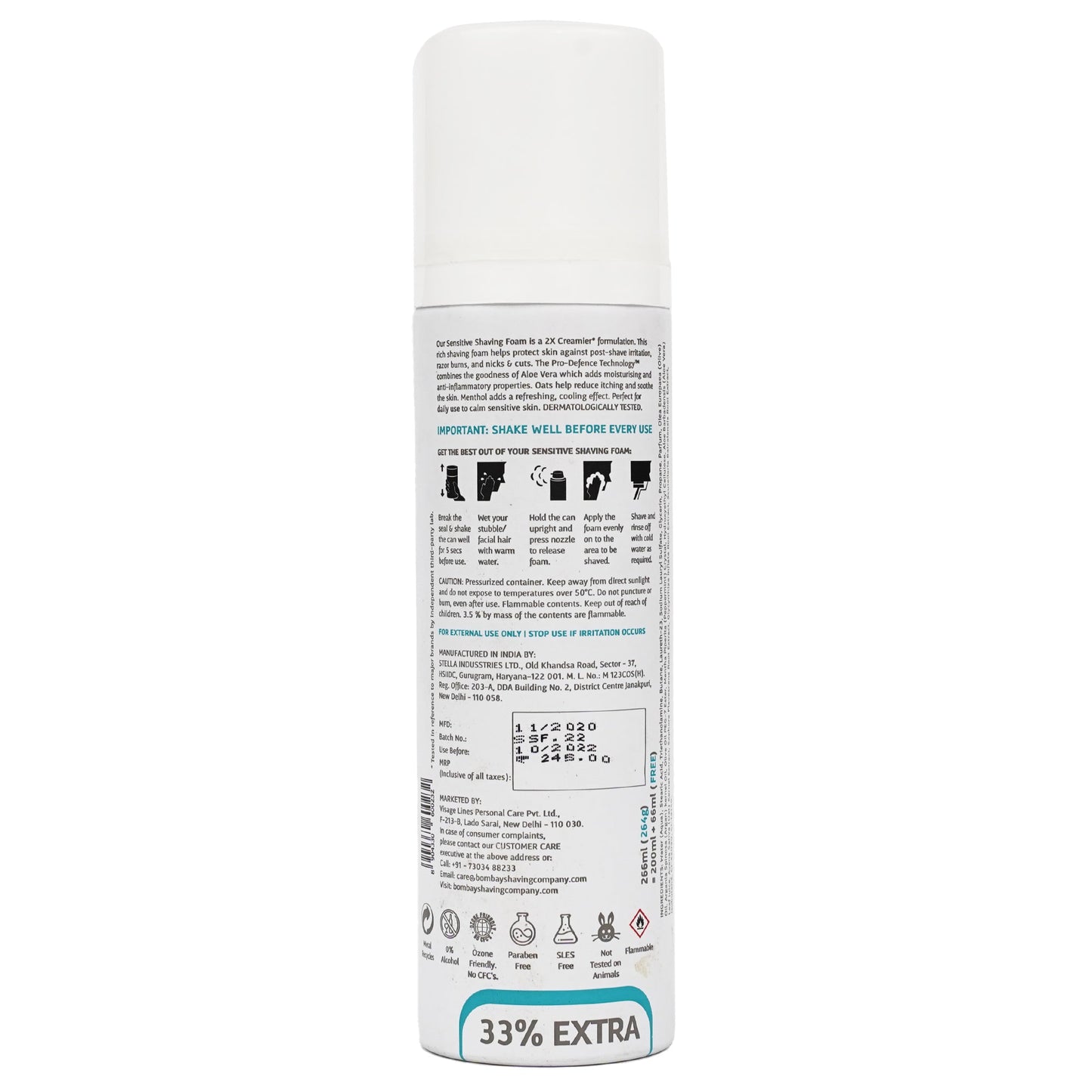 sensitive shaving foam 264gm instructions