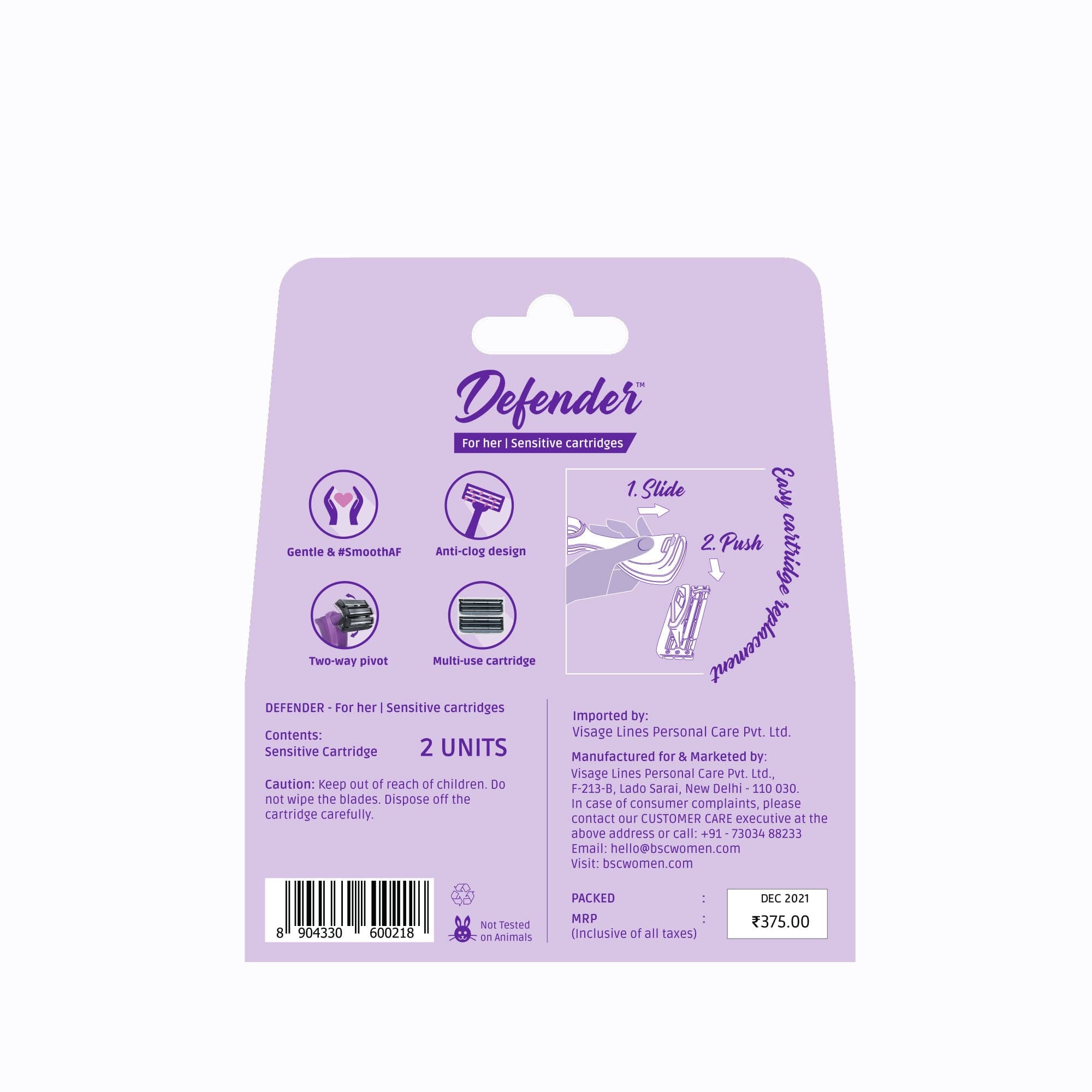 Defender Razorblade Refills Buy Defender Body Razor Cartridges I Bombae